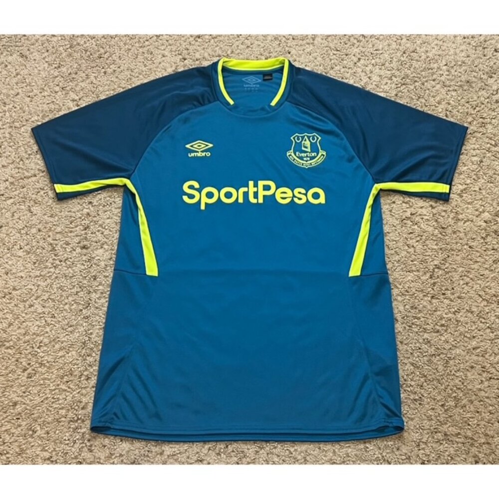 Everton FC Umbro 2019-20 Teal Training Top Kit Jersey Shirt Size Large L EUC